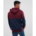 Custom Panel Zip Hoodie In Maroon